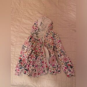 Iittle sleepies floral ruffle zip jacket